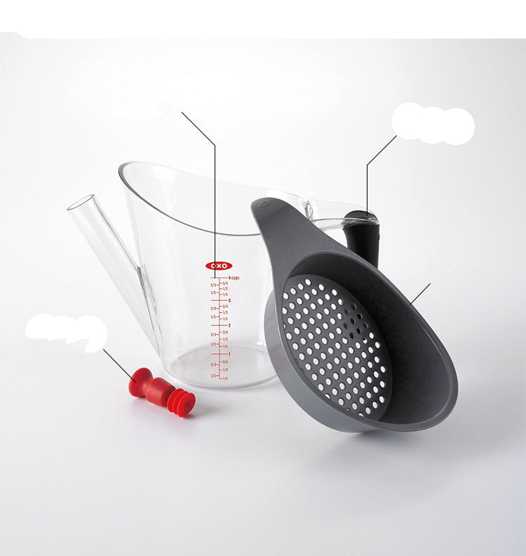 Unique Kitchen Utensil Cooking Meat Tools 2 Cup Fat Separator Stainers