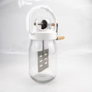 Hand Butter Blender Vintage Glass Bottle for homemade butter, featuring a hand-powered mixer and nostalgic design.