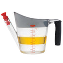 2-cup fat separator strainer for quick separation of fat from liquids in the kitchen.