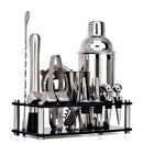 Stainless Steel Cocktail Shaker Set featuring various bar tools for mixing and serving cocktails.
